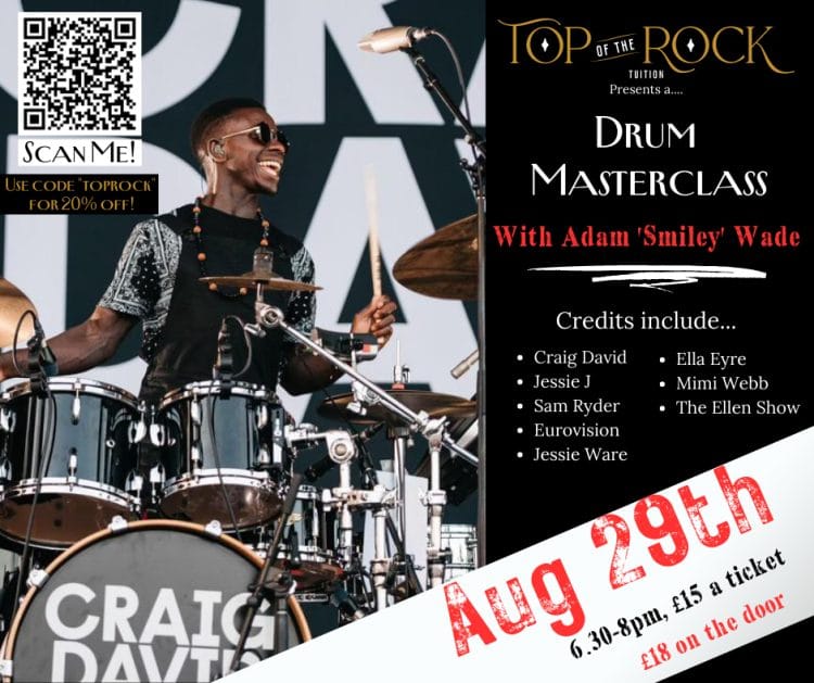 Drum clinic with Adam ‘Smiley’ Wade at Top of the Rock Tuition