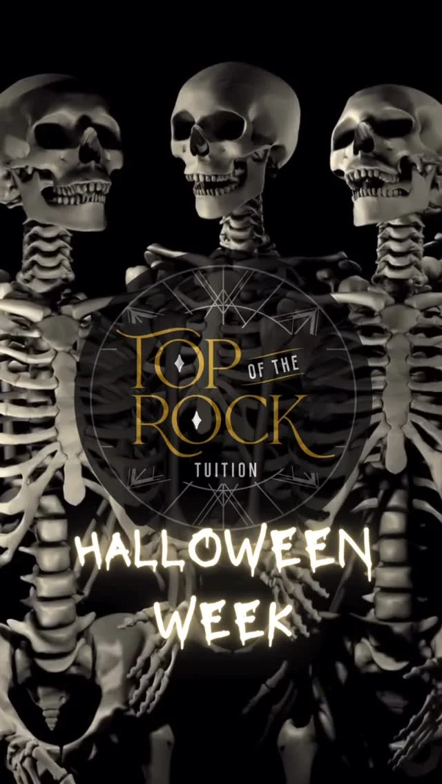 ITS HALLOWEEN WEEK AT TOP ROCK 👻🎃💀

All week we will be keeping an eye out across all of our studios, searching for the best Halloween costume! The winner of this year’s fancy dress competition will be the very first person to receive our exclusive, brand new merchandising ‼️ (hint to the new design in this post) 

So dust those costumes off, crack out the face paint, and get your scary on 😱